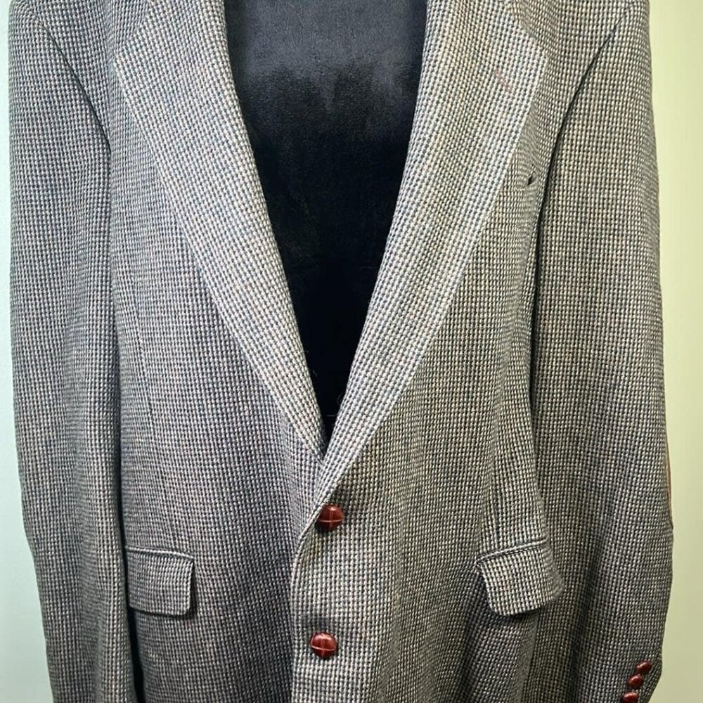 JD Christopher Lambswool‎ Blend Sports Coat 48L W/Elbow Pads and Leather Buttons
